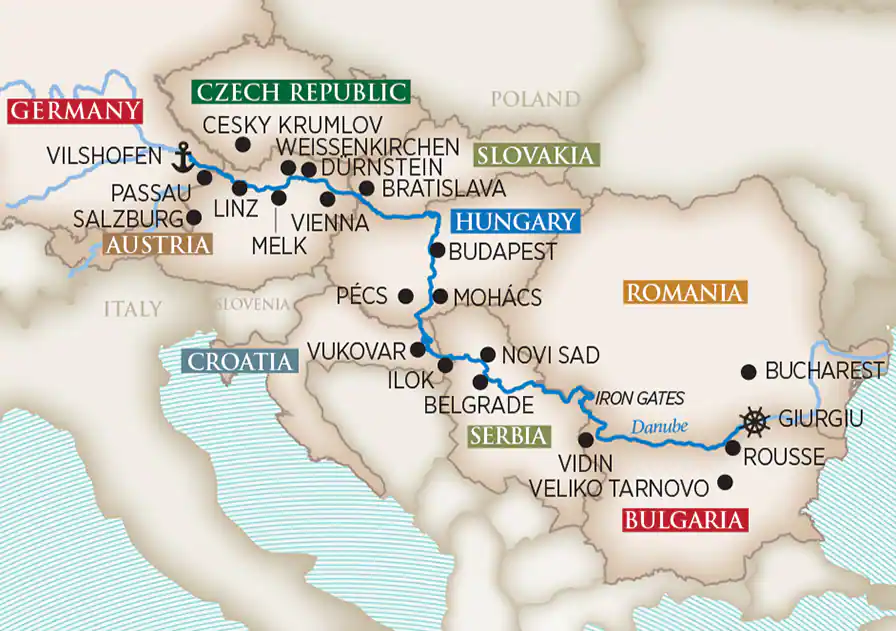 15 Day AmaWaterways River Cruise from Giurgiu to Vilshofen 2025 - 