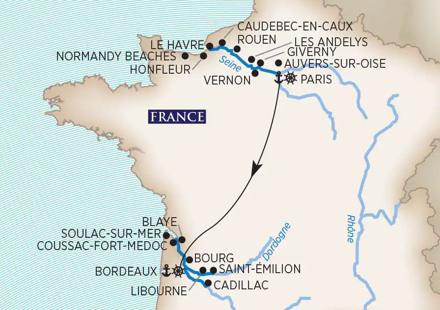 15 Day AmaWaterways River Cruise from Paris to Bordeaux 2025 - 