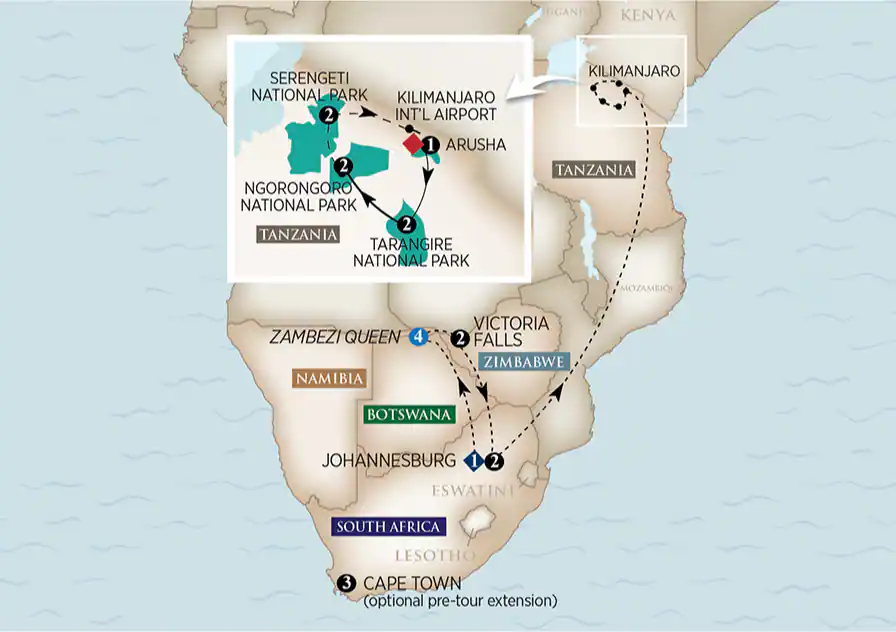 17 Day AmaWaterways River Cruise from Johannesburg to Arusha 2027 - 