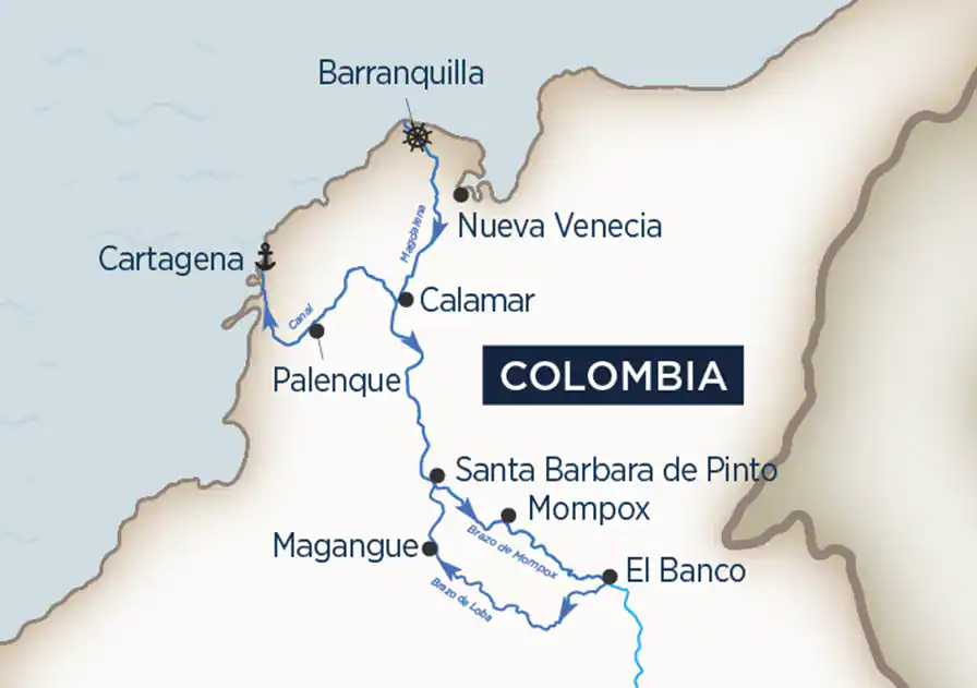 8 Day AmaWaterways River Cruise from Barranquilla to Cartagena 2025 - 