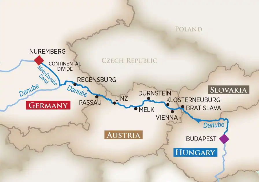 8 Day AmaWaterways River Cruise from Budapest to Nuremberg 2025 - 