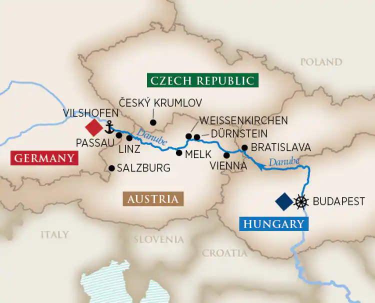 8 Day AmaWaterways River Cruise from Budapest to Vilshofen 2025 - 