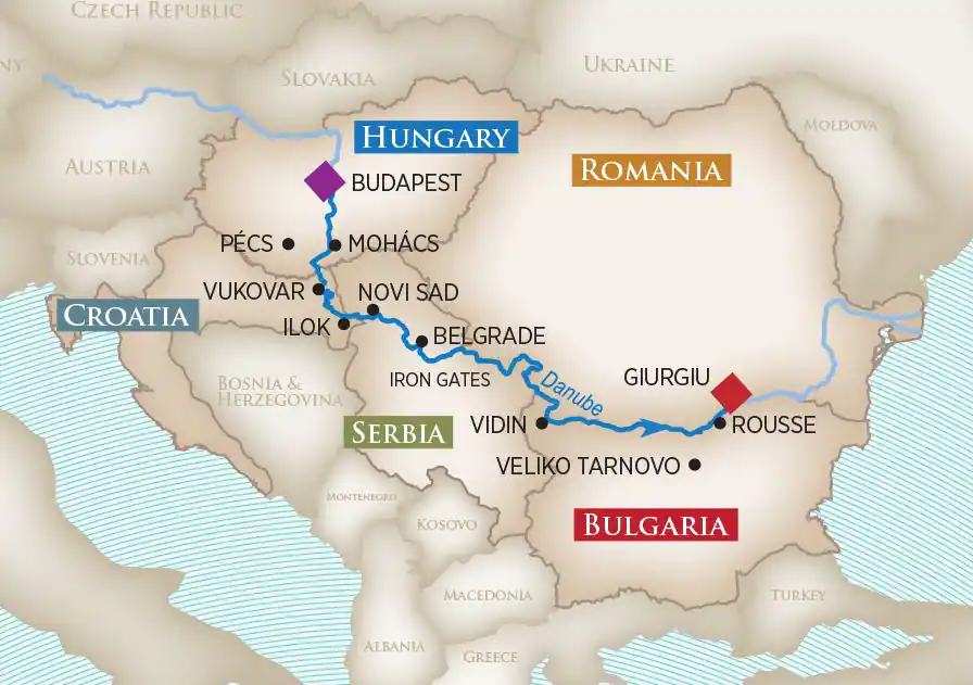 8 Day AmaWaterways River Cruise from Giurgiu to Budapest 2025 - 