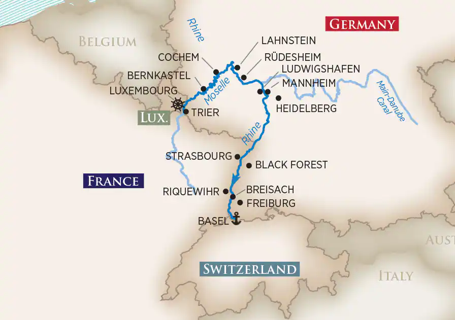 8 Day AmaWaterways River Cruise from Luxembourg to Basel 2025 - 
