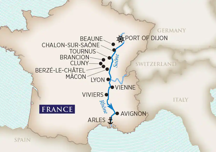 8 Day AmaWaterways River Cruise from Port of Dijon to Arles 2025 - 