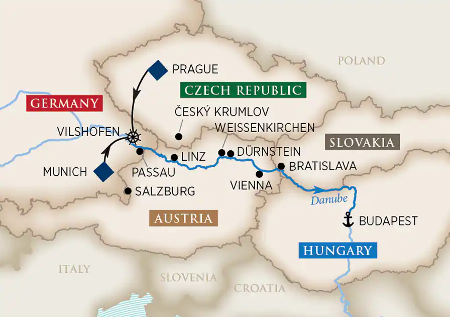 8 Day AmaWaterways River Cruise from Vilshofen to Budapest 2026 - 