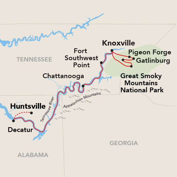 11 Day American Cruise Lines River Cruise from Louisville to Knoxville 2029 - 