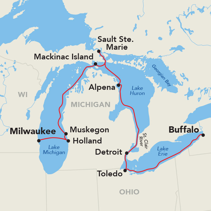 14 Day American Cruise Lines River Cruise from Buffalo to Milwaukee 2026 - 