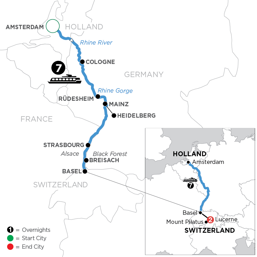 10 Day Avalon Waterways River Cruise from Amsterdam to Lucerne 2025 - WAZ2