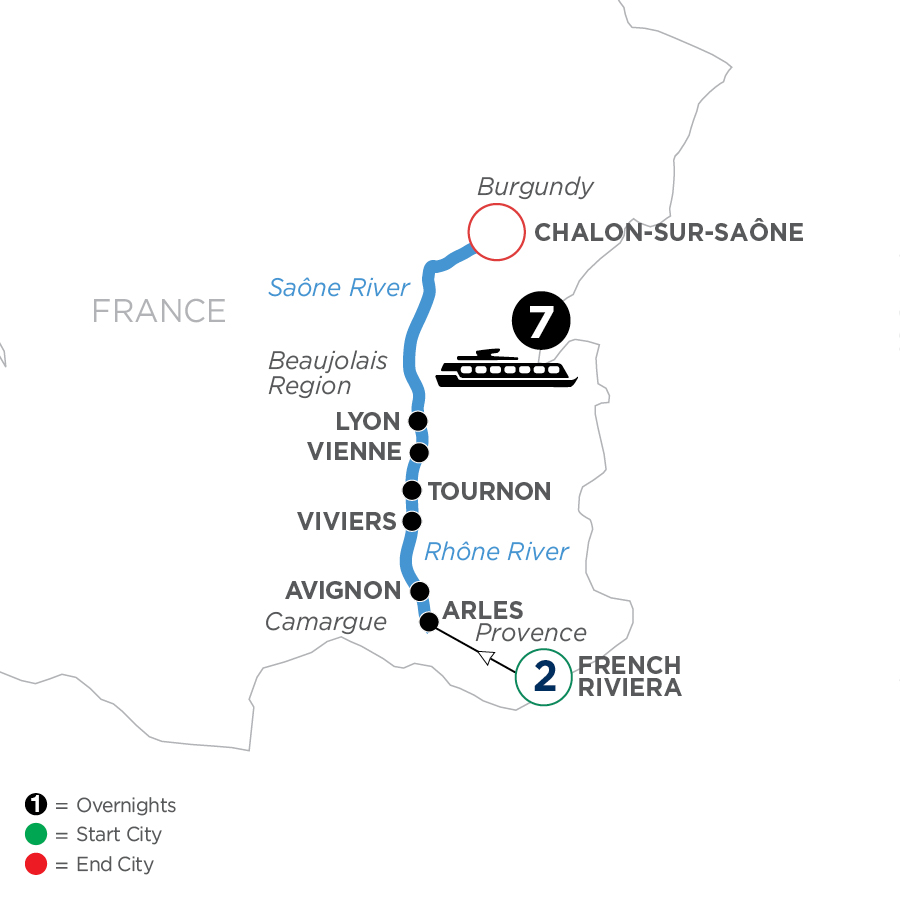 10 Day Avalon Waterways River Cruise from French Riviera to Chalon-sur-Saône 2025 - WLJQ