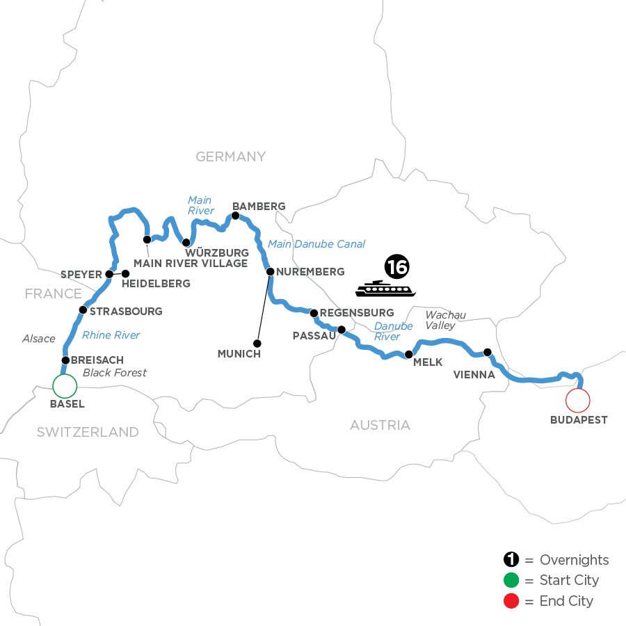 17 Day Avalon Waterways River Cruise from Basel to Budapest 2025 - WMB