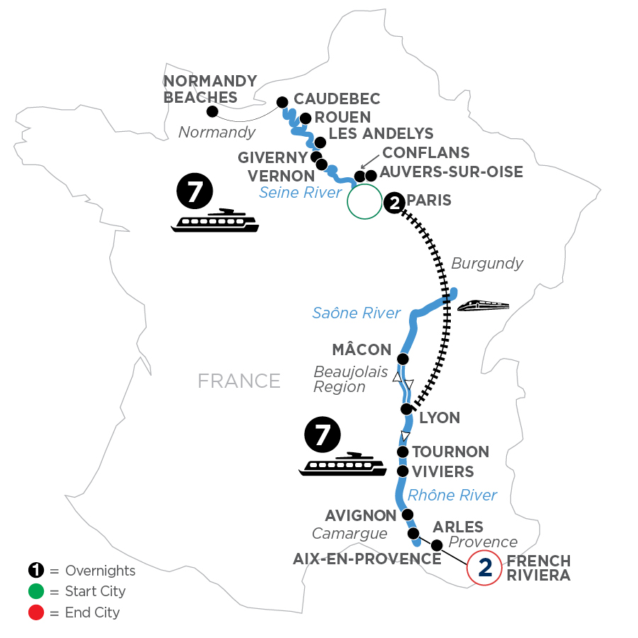 19 Day Avalon Waterways River Cruise from Paris to French Riviera 2027 - WRLE