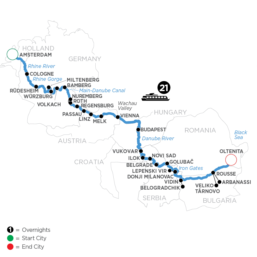 22 Day Avalon Waterways River Cruise from Amsterdam to Oltenita 2027 - WAO