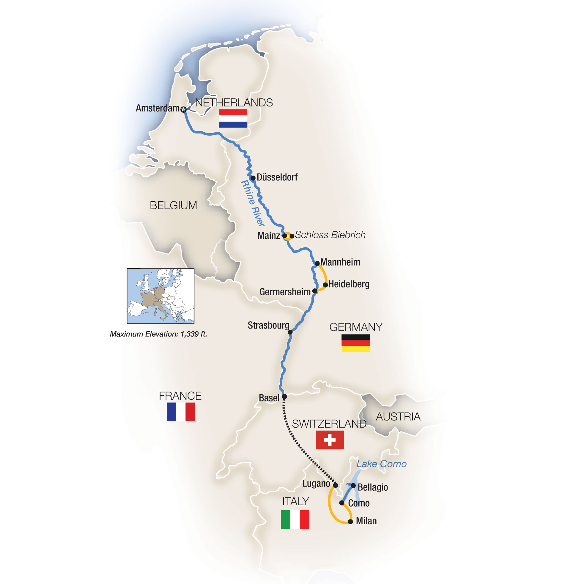 11 Day Tauck River Cruise from Amsterdam to Milan 2025 - 