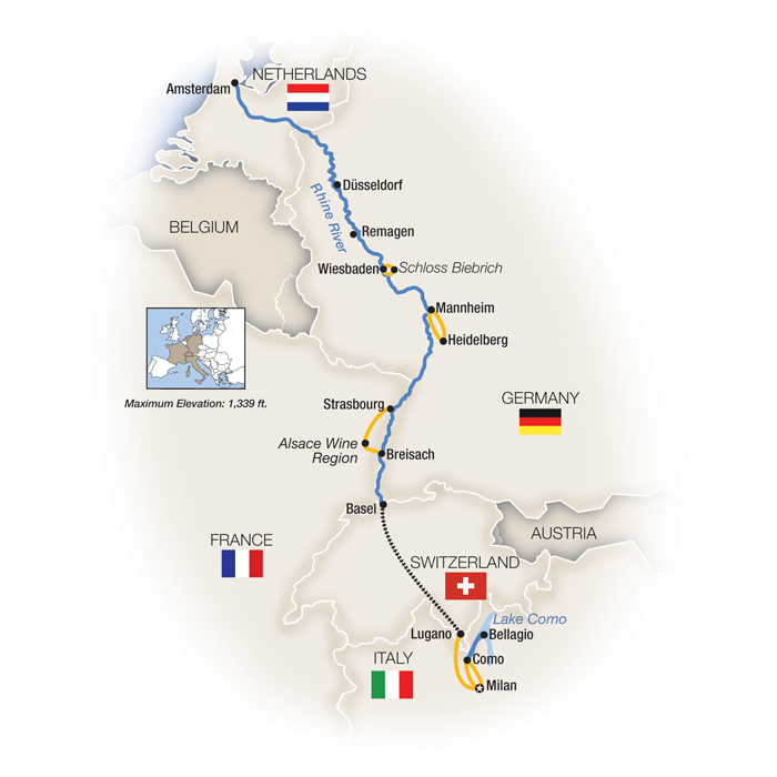 11 Day Tauck River Cruise from Milan to Amsterdam 2026 - 