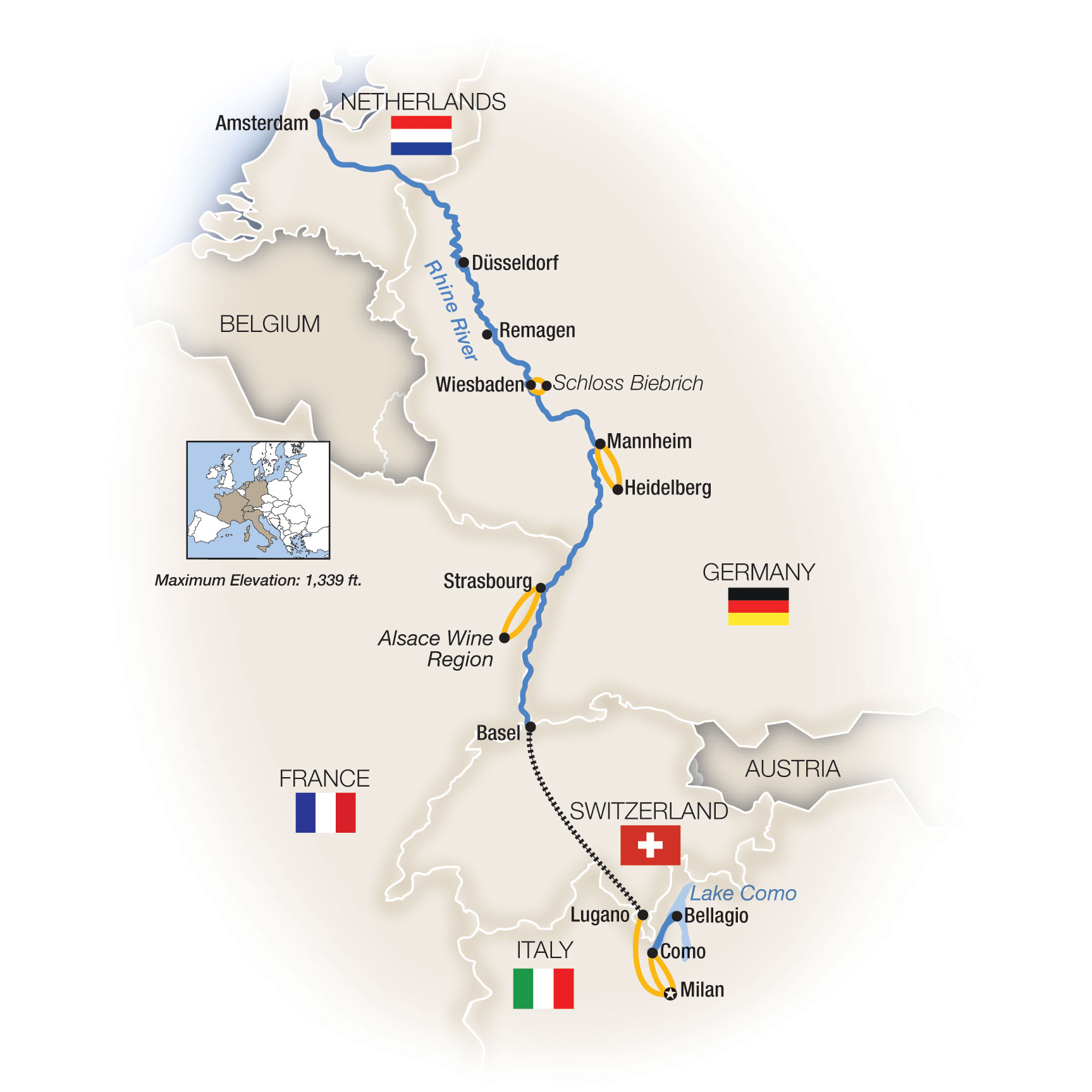 11 Day Tauck River Cruise from Milan to Amsterdam 2026 - 
