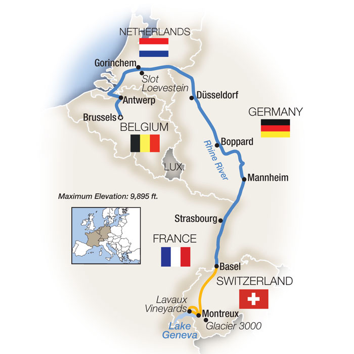 11 Day Tauck River Cruise from Montreux to Brussels 2025 - 