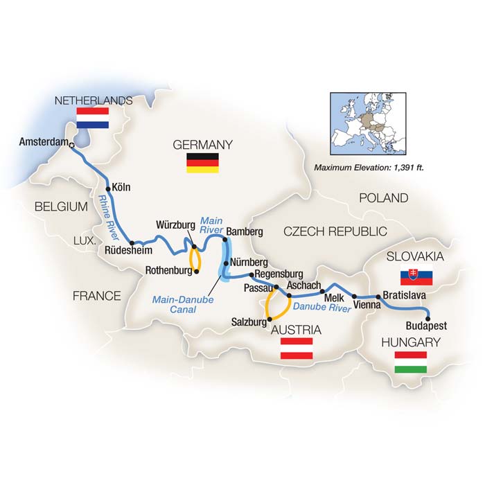 15 Day Tauck River Cruise from Amsterdam to Budapest 2025 - 