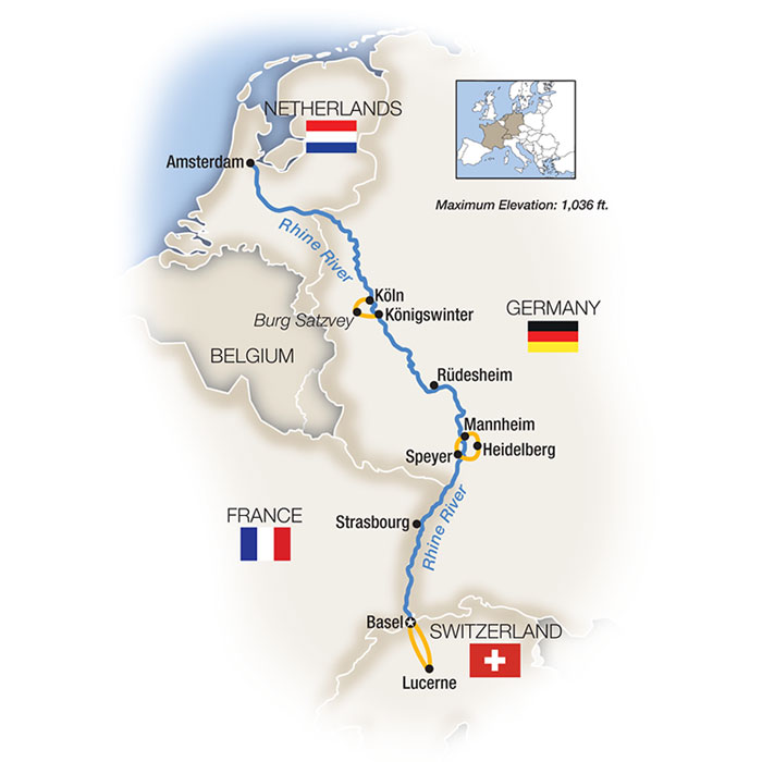 8 Day Tauck River Cruise from Amsterdam to Basel 2025 - 