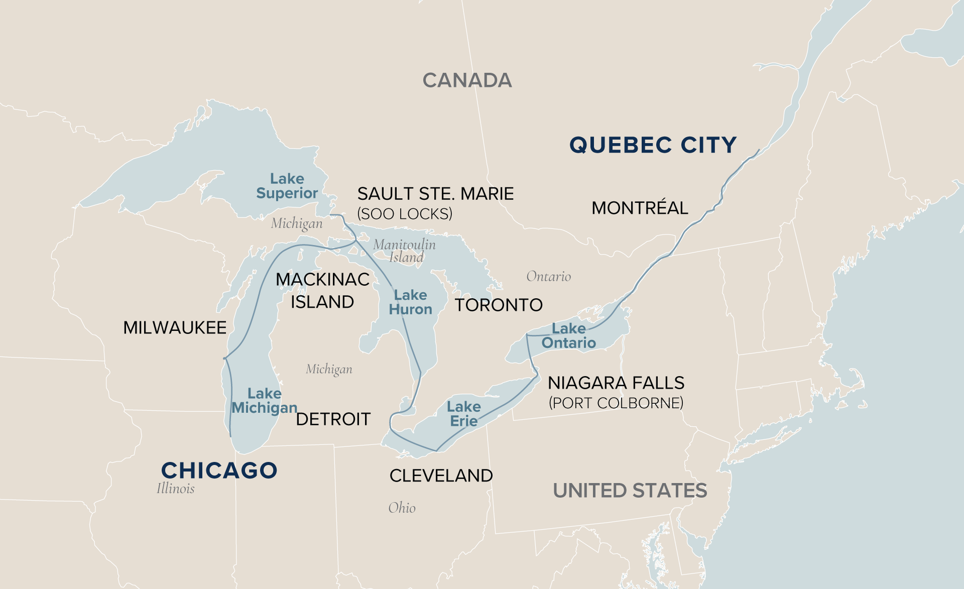 15 Day Victory Cruise Lines River Cruise from Québec City to Chicago 2026 - 